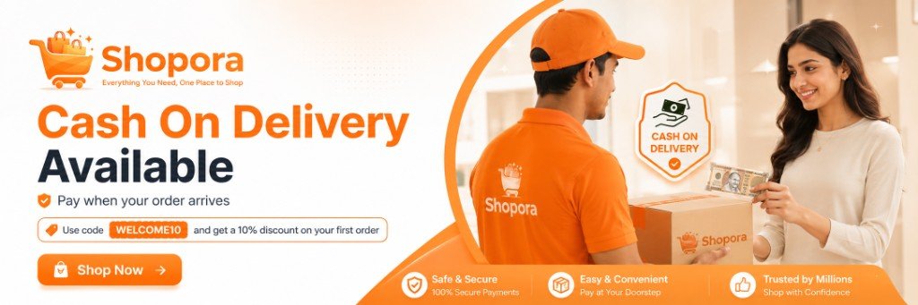 Shopora — Cash on Delivery Available across India