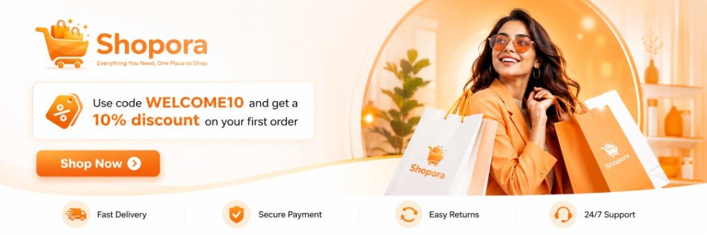 Shopora — Use code WELCOME10 for 10% off your first order